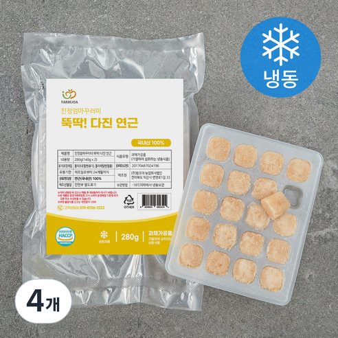 팜조아 친정엄마꾸러미 뚝딱 다진 연근 (냉동), 140g, 4개
