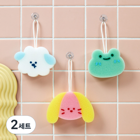 버터 샵 프렌즈 얼굴 스펀지 3종 세트, 혼합색상, 2세트
