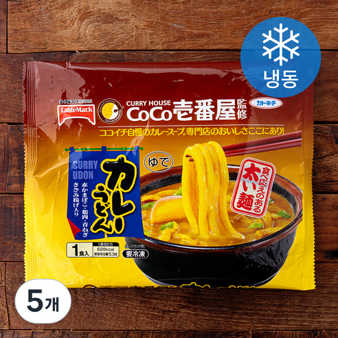 테이블마크 코코이치방감수 카레우동 (냉동), 347g, 5개