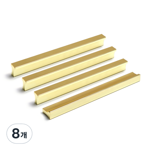 손잡이세상 T레일 2구 가구손잡이 P160mm 골드, 8개