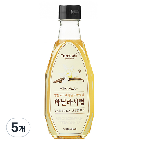 탐사 알룰로스로 만든 저칼로리 바닐라시럽, 530g, 5개