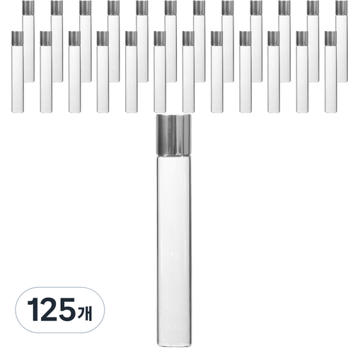롤온 향수 용기 10ml, 125개, 실버(캡) + 투명(용기)