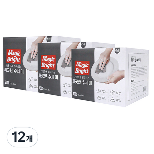 매직브라이트 간편하게 뽑아쓰는 깨끗한수세미 30p, 12개