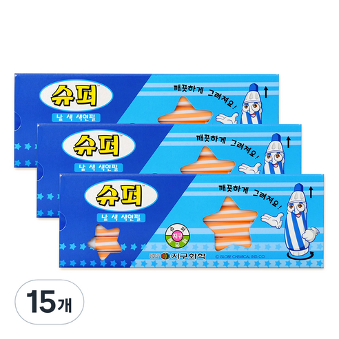 지구화학 슈퍼색연필 낱색 연주황 12p, 15개, 1색