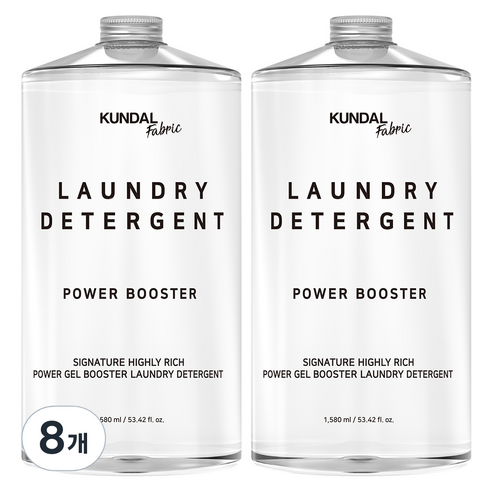 쿤달 초고농축 파워 겔 부스터 액상 세탁세제 본품, 8개, 1580ml