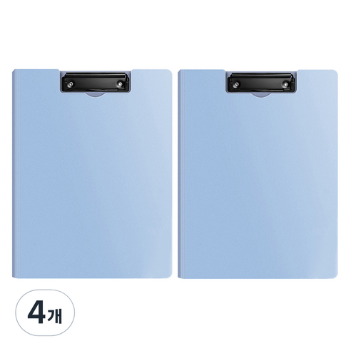동아피엠에스 심플 커버 클립보드 파일 A4 31.5 x 24 cm, 블루, 4개