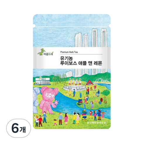 아름드레 삼각티백 유기농 루이보스애플앤레몬, 1.5g, 25개입, 6개