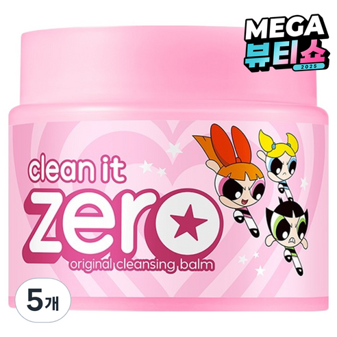 바닐라코 클린 잇 제로 오리지널 클렌징밤 파워퍼프걸 에디션, 5개, 180ml
