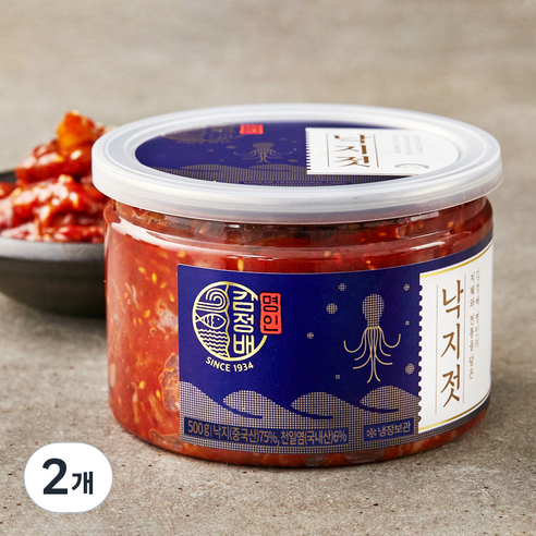 굴다리 김정배 명인젓갈 낙지젓, 500g, 2개