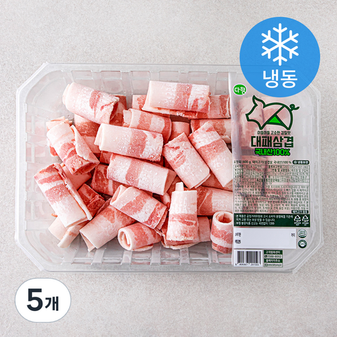 다향 국내산 대패 삼겹살 (냉동), 800g, 5개