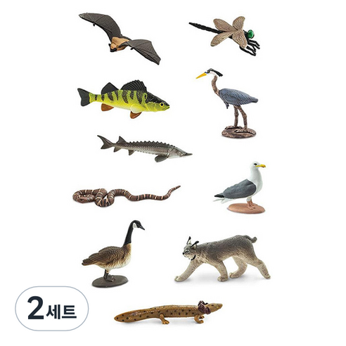 사파리엘티디 오대호동물 튜브 피규어 세트 100264, 2세트
