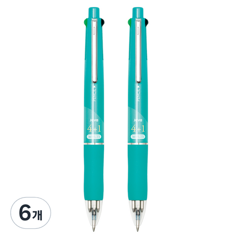 자바펜 제트 4 + 1 멀티펜 0.7mm, 민트, 6개