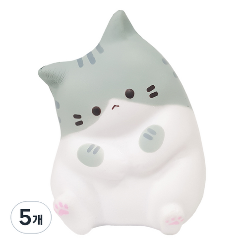 아가플러스 폭신 마시멜로우 냥이 스퀴시 고등어, 5개