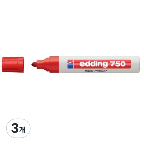 에딩e-750 페인트마카 02, 적색, 3개