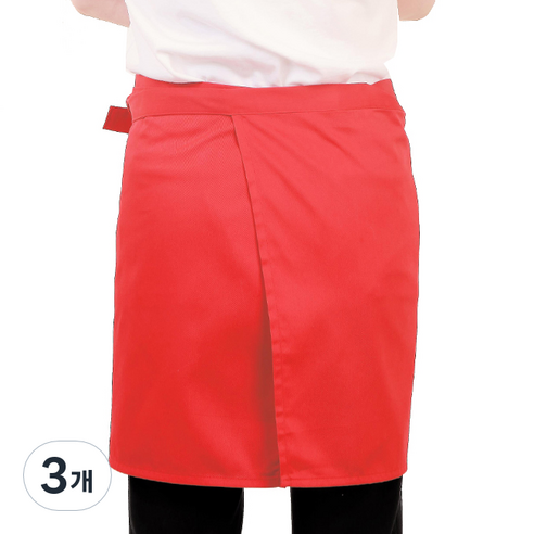 베네르디 하프 랩 허리 앞치마, 레드, 3개