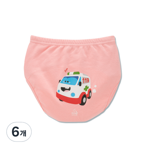 아가짱 프랜들리 6중 배변 훈련 팬티, 병원차(핑크색), 6개