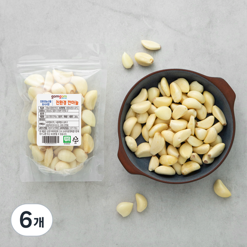 친환경 깐마늘, 200g, 6개