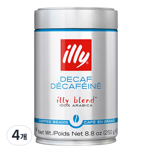 일리 디카페인 원두 0471, 홀빈(분쇄안함), 250g, 4개