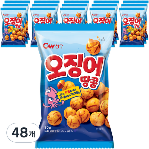 청우 오징어 땅콩 스낵 16p, 90g, 48개