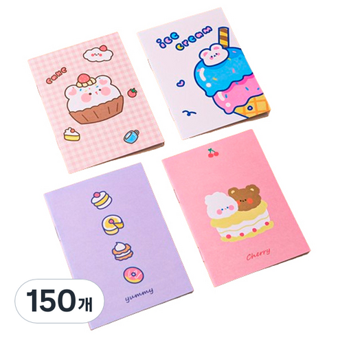 마켓감성 캐릭터 미니 연습장, 랜덤발송(디저트시리즈), 150개