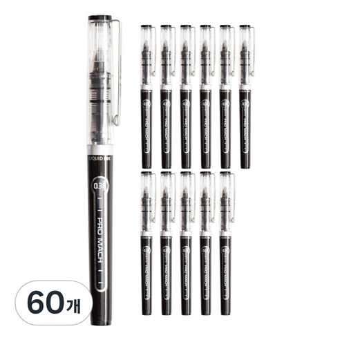 모닝글로리 프로마하펜 0.38mm, 흑, 60개