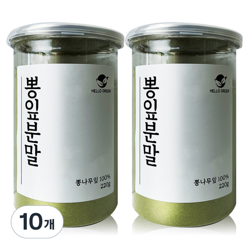헬로우그린 국내산 뽕잎분말, 220g, 10개