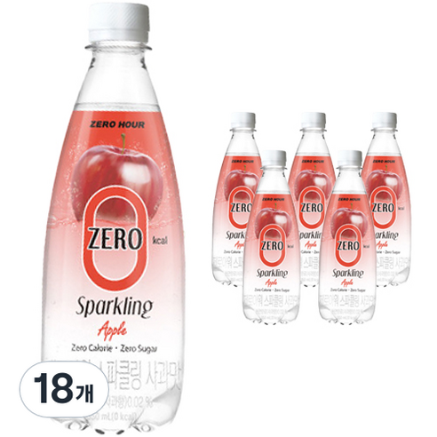 제로아워 0kcal 스파클링 사과맛 탄산음료, 18개, 350ml