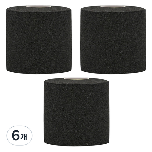 크리다 언더랩 근본 스포츠테이프 7cm x 10m 블랙, 6개, 1개입