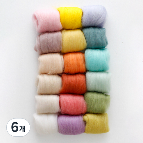 StudioBunt 파스텔 메리노 양모 18종 세트 70g, 혼합색상, 6개