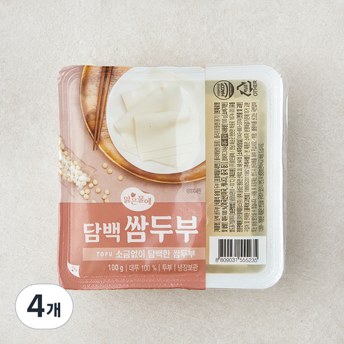 맑은물에 담백 쌈두부, 100g, 4개