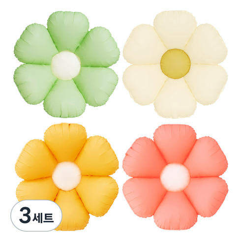 데이지 풍선 52cm 4종 세트, 유칼립투스, 크림, 머스타드, 로즈우드, 3세트