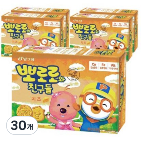 빙그레 뽀로로와 친구들 치즈, 65g, 30개
