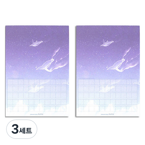마음더하기 배럴댄 원고지 세로형 메모지 2p 세트, 펭귄 날다, 70개입, 3세트