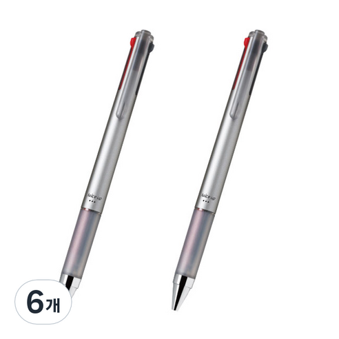 파이롯트 다기능 젤잉크 쥬스업 4색 다색펜 0.4mm, 실버, 6개