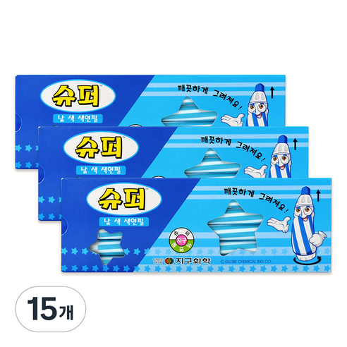 지구화학 슈퍼색연필 낱색 하늘 12p, 1색, 15개