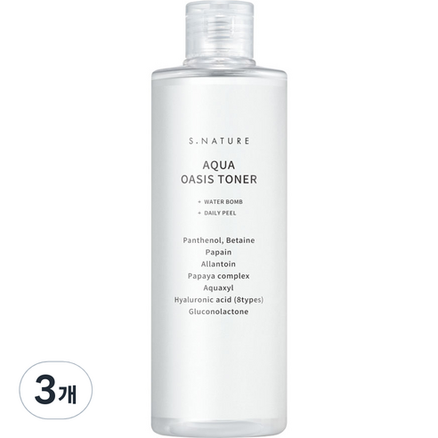 에스네이처 아쿠아 오아시스 토너, 300ml, 3개