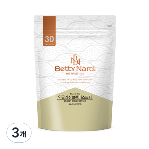 베티나르디 잉글리쉬 브렉퍼스트 티 30티백, 1.5g, 30개입, 3개