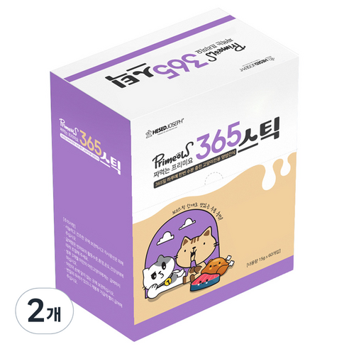 프리미요 고양이 짜먹는 365스틱 영양제, 60회분, 종합영양제, 2개