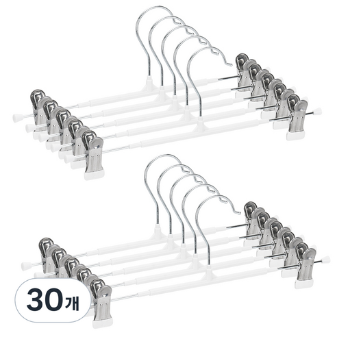 코멧 논슬립 회전형 치마바지걸이, 화이트, 30개