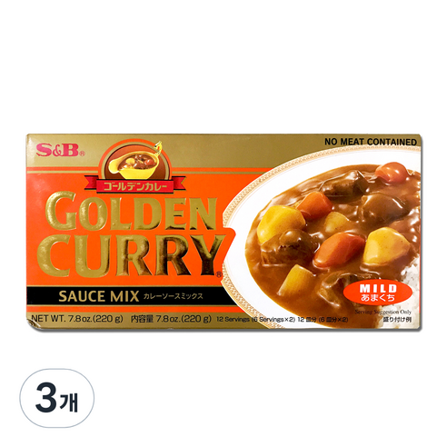 에스앤비 골든카레 순한맛, 220g, 3개