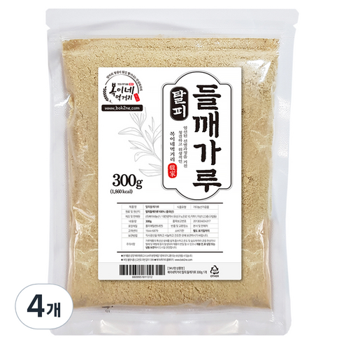 복이네먹거리 탈피 들깨가루, 300g, 4개