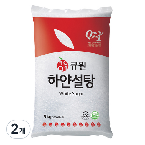 큐원 하얀 설탕, 2개, 5kg