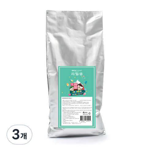 바스참 크림버블바스 거품 입욕제 자스민 리필용, 1kg, 3개