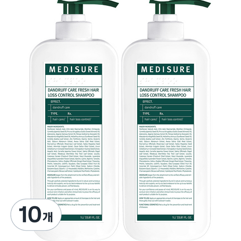 메디슈어 비듬케어 프레쉬 탈모 샴푸, 1000ml, 10개