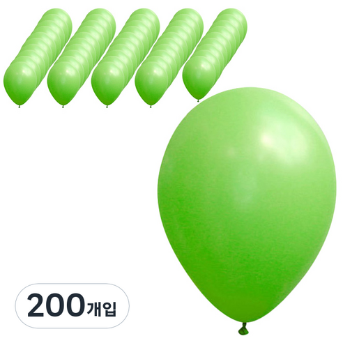 파티팡 라운드 풍선 30cm, 라임그린, 200개입