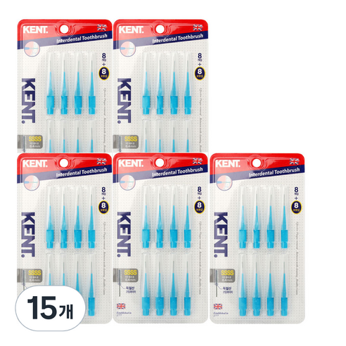 켄트 치간칫솔 블루 0.4mm, 8개입, 15개