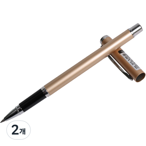 DELI 부드러운 서명 사무 펜 0.5mm, 샴페인, 2개