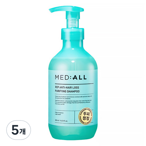 메디올 알씨피 안티 헤어로스 퓨리파잉 샴푸, 480ml, 5개