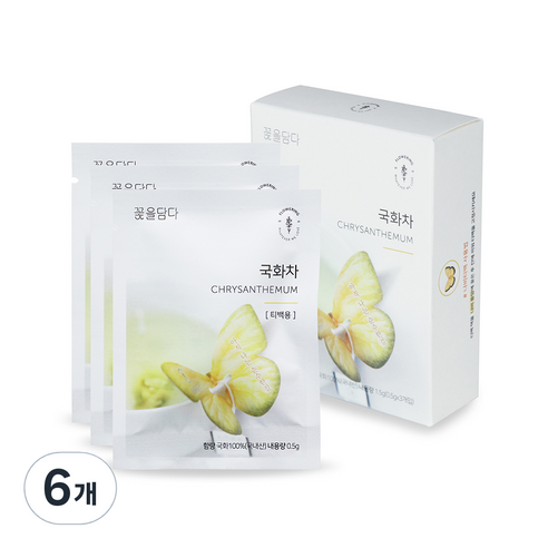 꽃을담다 나비티백 국화꽃차, 500mg, 3개입, 6개