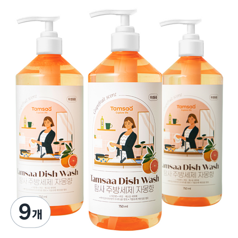 탐사 주방세제 자몽향, 750ml, 9개